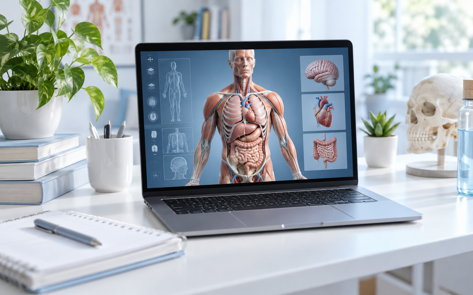 Anatomy lesson on a laptop